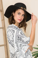 Load image into Gallery viewer, Justin Taylor Printed Belt Sunhat in Black

