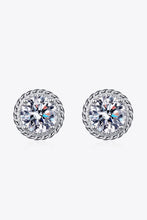 Load image into Gallery viewer, 1 Carat Moissanite Rhodium-Plated Round Stud Earrings
