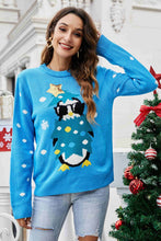 Load image into Gallery viewer, Christmas Penguin Graphic Sequin Sweater
