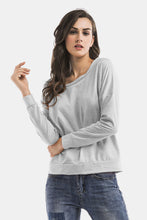 Load image into Gallery viewer, Cold-Shoulder Asymmetrical Neck Sweatshirt
