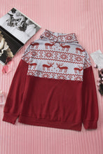 Load image into Gallery viewer, Christmas Reindeer Print Turtleneck Knit Top
