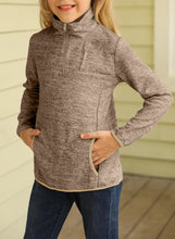 Load image into Gallery viewer, Kids Quarter-Zip Collar Sweatshirt with Kangaroo Pocket
