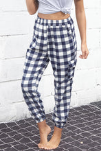 Load image into Gallery viewer, Plaid Elastic High Waist Cargo Pants
