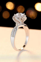 Load image into Gallery viewer, Moissanite Floral 18K Platinum-Plated Ring
