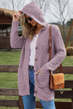 Load image into Gallery viewer, Popcorn-Knit Long Sleeve Hooded Cardigan
